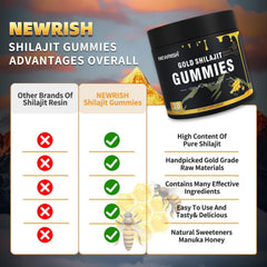 Newrish Shilajit Gummies daily-wellness: convenient daily boost for energy.