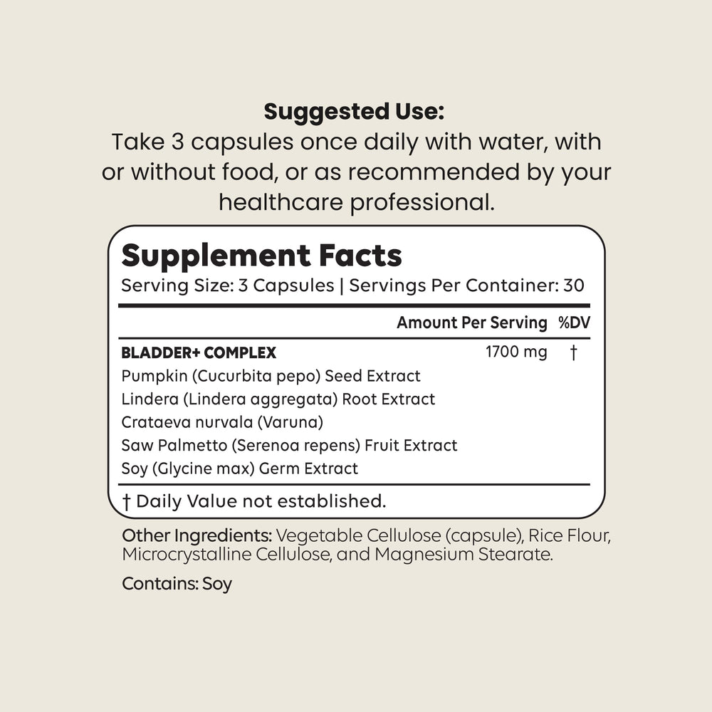Newt Bladder Plus pumpkin seed extract ingredient highlight for bladder function.