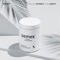 Newt SEMEX capsules with water for easy intake.