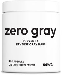 Newt ZERO GRAY bottle close-up highlighting catalase support for color.