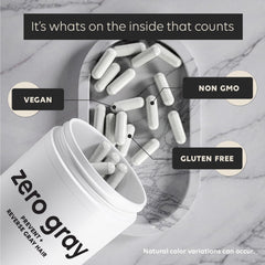 ZERO GRAY label detail emphasizes non-GMO and gluten-free quality.