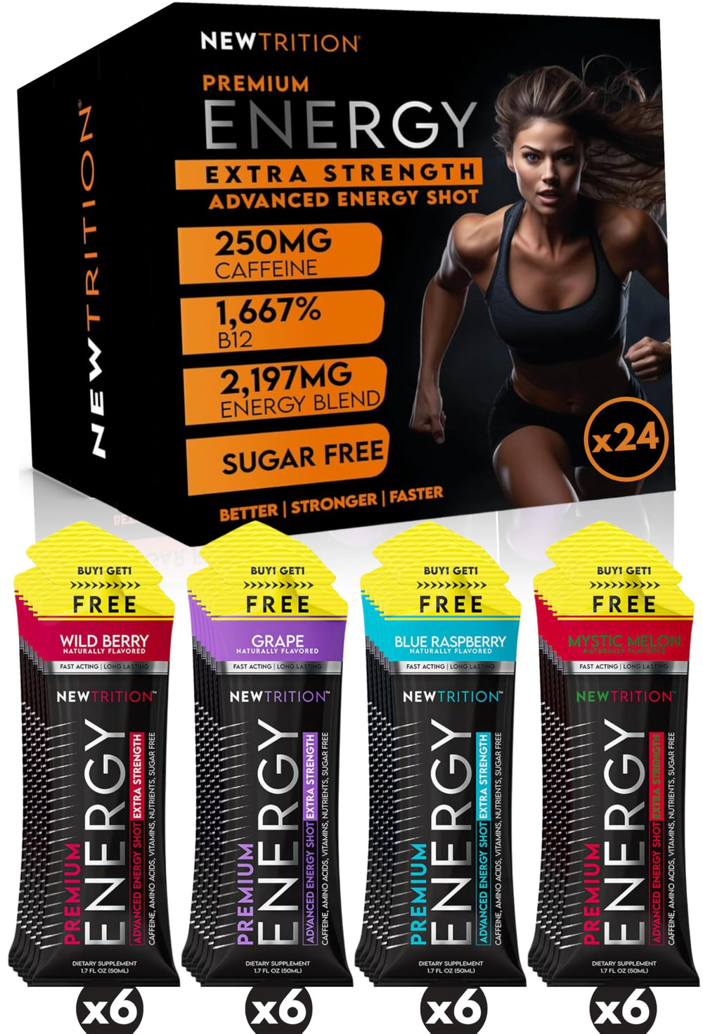 NewTrition energy shot cherry bomb energizes study or work with steady attention