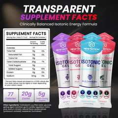 NewTrition Isotonic Energy Gel Zero Caffeine for lightweight, steady fueling.