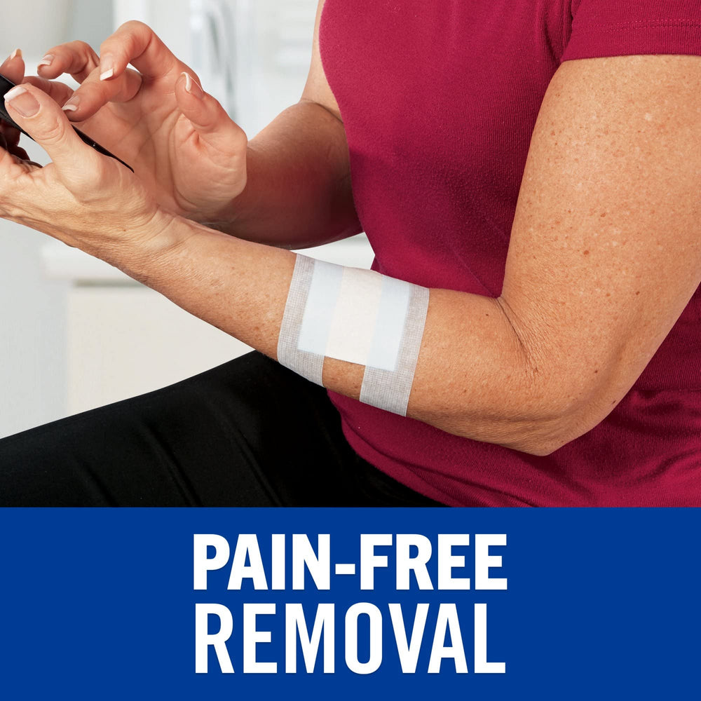 Nexcare Low Trauma Tape tears by hand for quick, scissors-free application.