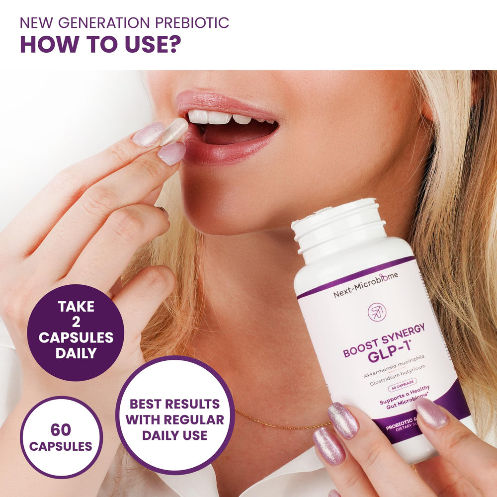 Next-Microbiome Boost Synergy bottle demonstrates GMP-certified USA manufacturing