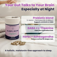Sleepy-Biome packaging box highlighting premium vegan formula