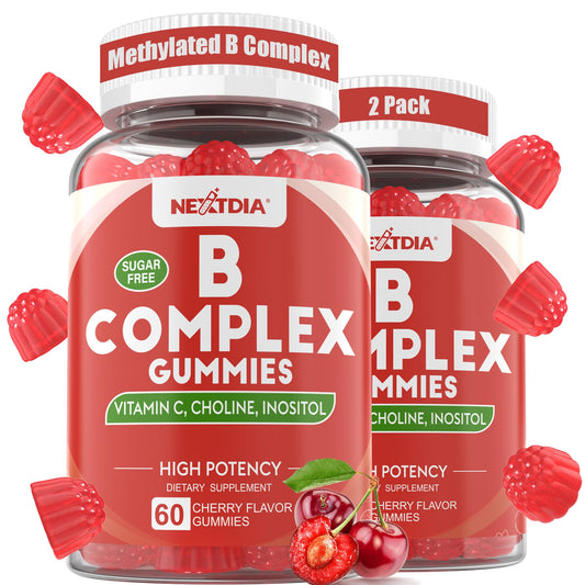 Nextdia 2-pack vitamin B complex gummies bottle for easy daily energy