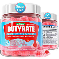 Nextdia Butyrate Gummies outer layer close-up, sugar-free and easy to chew.