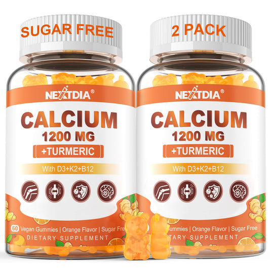 Nextdia calcium turmeric gummies bottle for easy daily calcium intake