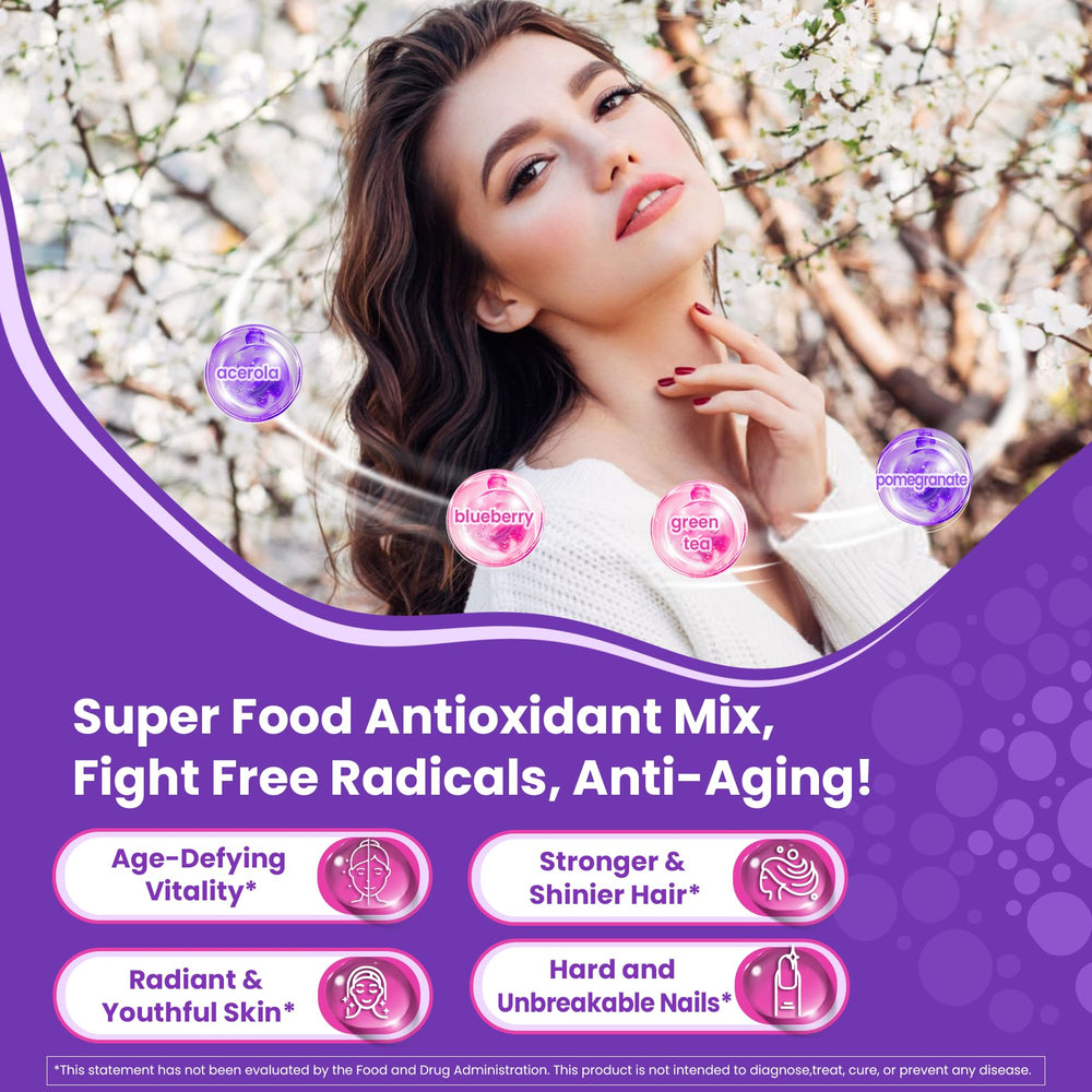 Nextdia Collagen Gummies ingredients scene with fruits and enzymes for digestion support