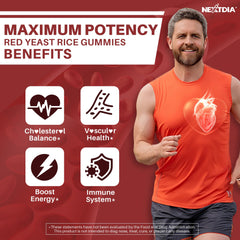 Nextdia label close-up with CoQ10 and plant sterols for heart-friendly ingredients.