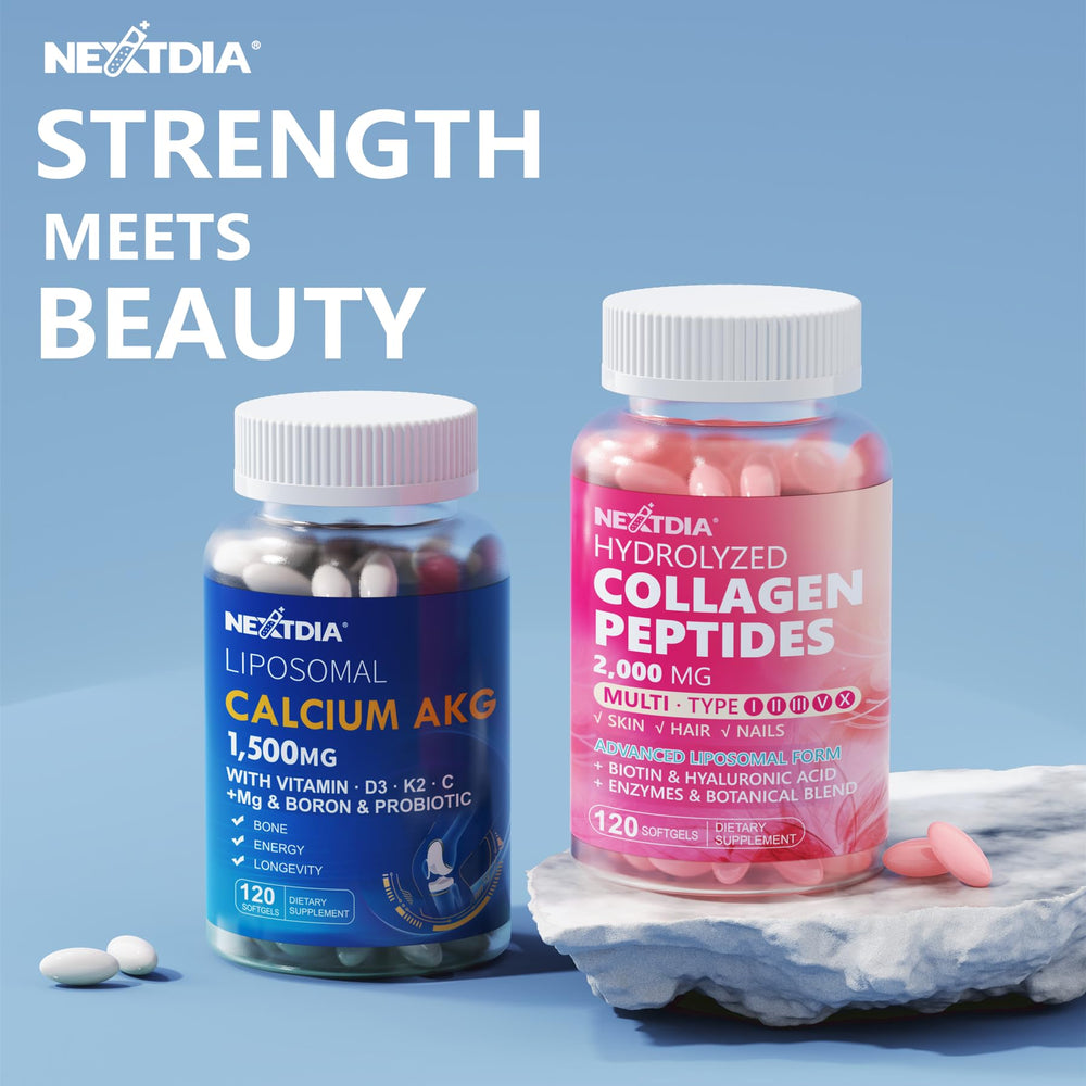 Nextdia family‑ready bottle of 240 softgels suggesting a two‑month supply