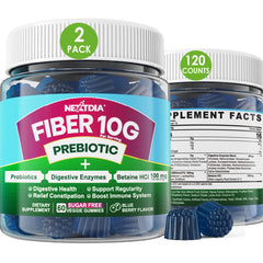 Nextdia Fiber Gummies adults bottle highlights convenient daily fiber support