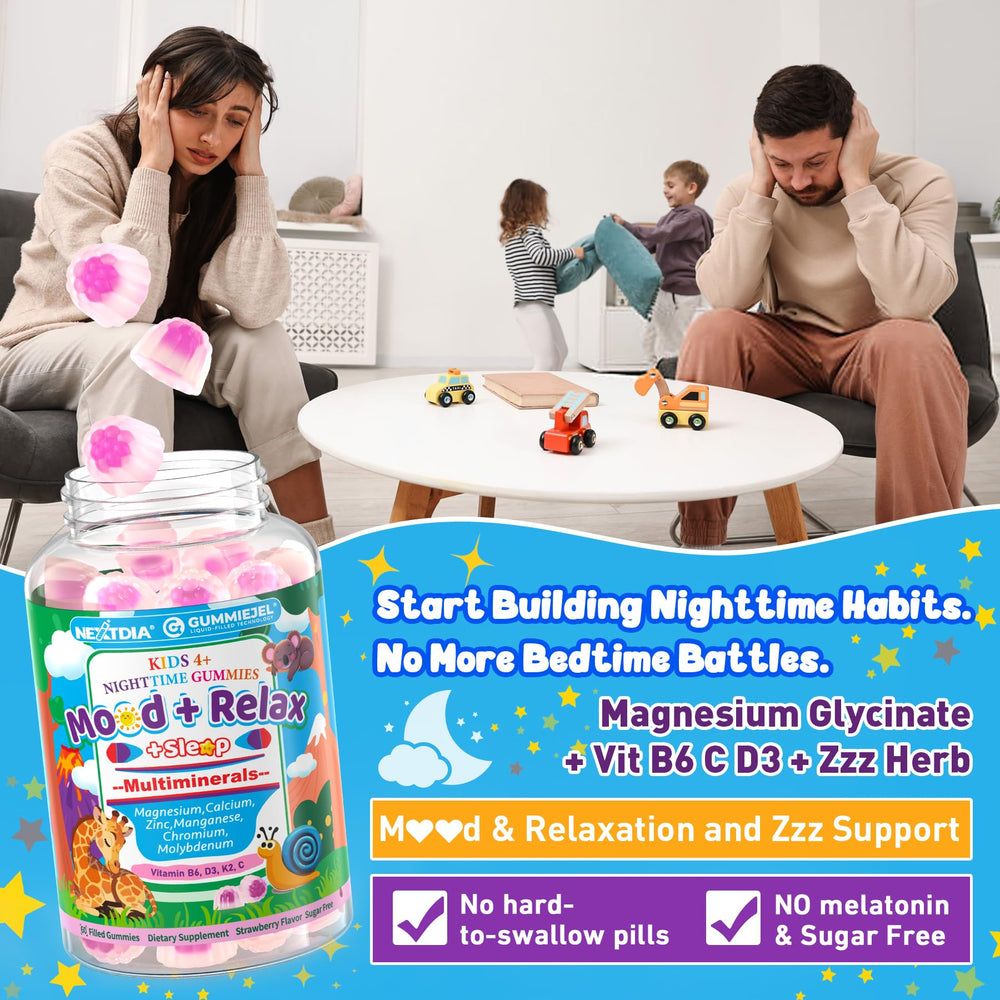 Nextdia sleep gummies with fruity flavor appeal to kids during bedtime.