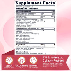 Nextdia liposomal collagen pills ingredient label shows multi-type collagen and vitamins