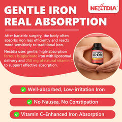Copper balance note indicating mineral support in Nextdia iron formula
