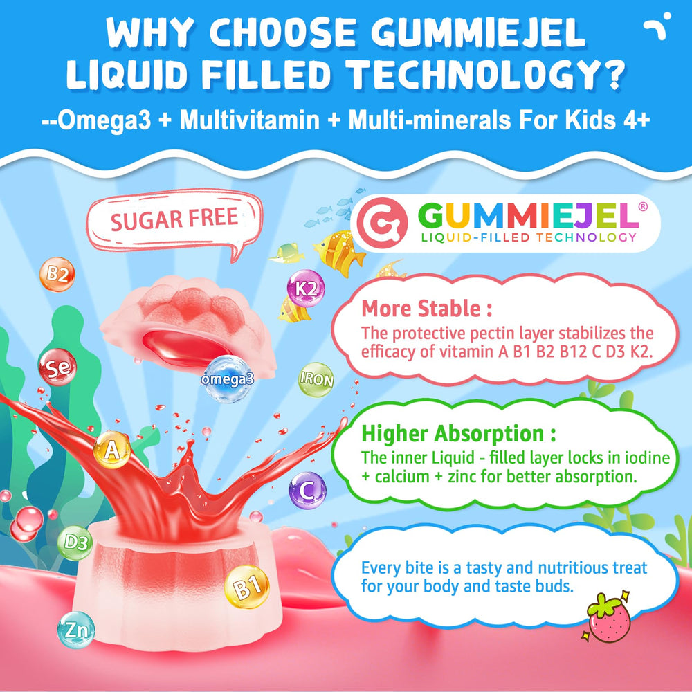 Nextdia Omega 3 kids gummies 2-pack packaging for on-the-go