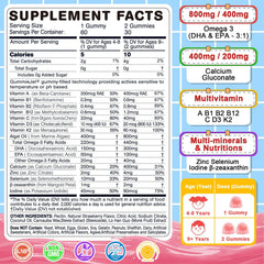 Nextdia Omega 3 Kids gummies close-up highlights strawberry flavor filling for kid-friendly taste
