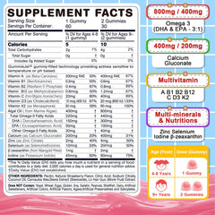 Nextdia Omega 3 kids gummies strawberry filling close-up highlighting flavor