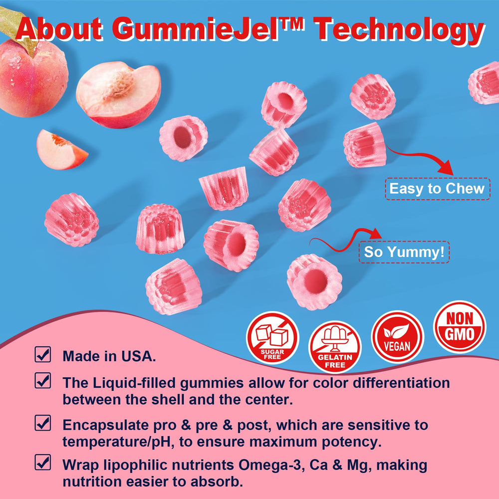 Nextdia peach-flavor sugar-free gummies shown as a tasty daily companion