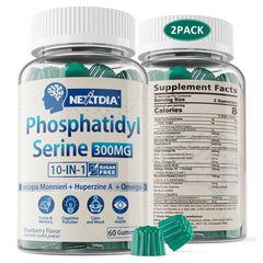 Nextdia Phosphatidylserine gummies blueberry closeup for focused moments.