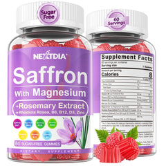 Nextdia Saffron Gummies bottle front for calm focus support