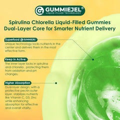 Nextdia Spirulina-Chlorella Gummies convenient daily energy snacking.
