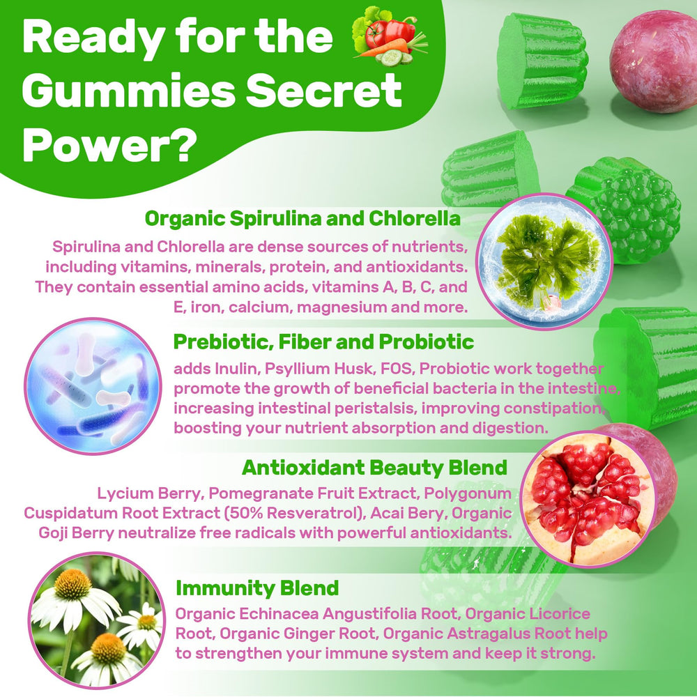 Nextdia Super Greens ingredients with spirulina and chlorella imply nutrient density.