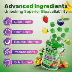 Nextdia Super Greens travel-pack scene highlights on-the-go convenience.