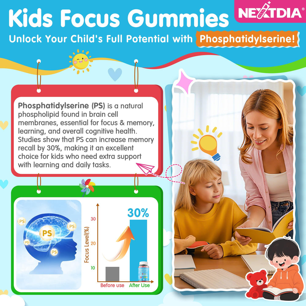 Nextdia vitamin C and D3 label highlights immune support and bone health for kids