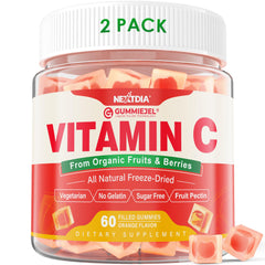 Nextdia Vitamin C Gummies 2 pack bottle front for easy daily immune support