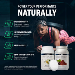NF Sports organic plant-based protein powder jar for daily smoothies.