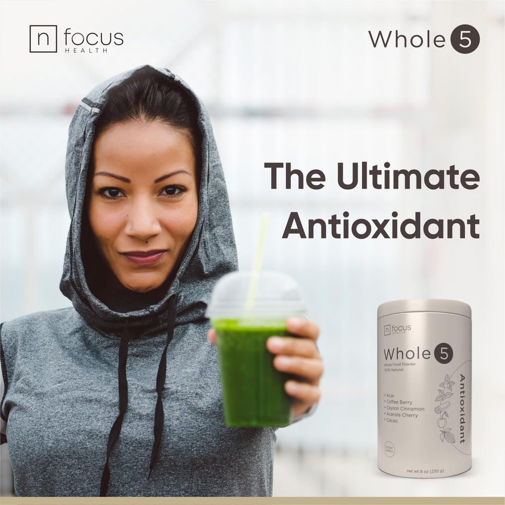 NFOCUS HEALTH Whole5 scoop in action adds a tart, fruity antioxidant boost to smoothies.