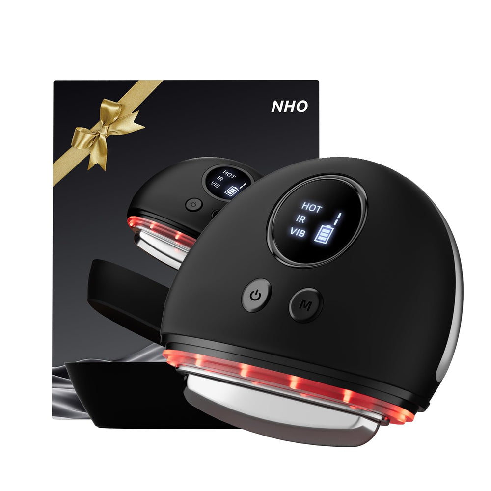 NHO Electric Fascia Knife in hand for portable self-massage and tension relief.