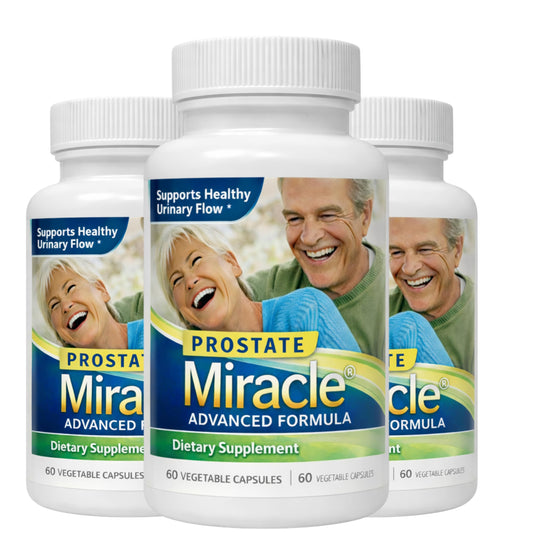 NHS Global Prostate Miracle bottle front showcases trusted formula for urinary comfort.