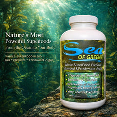 Packaging label highlights oxalate-free formula for greens without oxalate concerns.