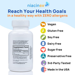 Niacinex bottle with CoA certificate signals third-party verification