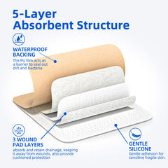 Niceful absorbent-core foam bandage for exudate management