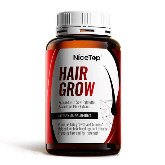 Nicetop Hair Growth Supplement bottle with veggie capsules for hair support