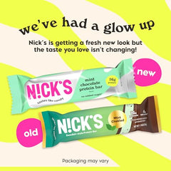 NICK'S Mint Chocolate bar wrapped for quick, convenient, low carb snacking.