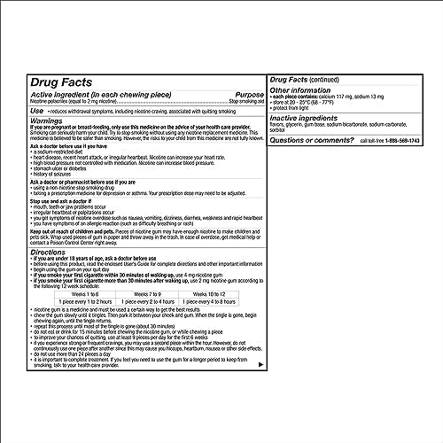 Nicorette 2 mg gum cravings relief in a convenient chew