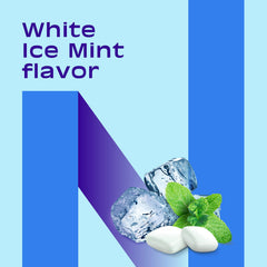 Nicorette 2 mg gum mint flavor label close-up highlighting refreshing taste.