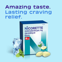 Nicorette 4 mg gum inner blister pack for on-the-go relief