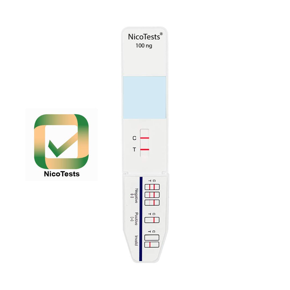 NICOTESTS Saliva Nicotine Test 5-Pack result card presents clear results for quick interpretation.