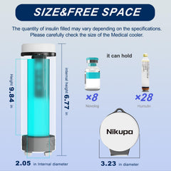 Nikupa insulin travel case temperature display shows real-time internal temperature