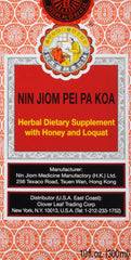 Nin Jiom Pei Pa Koa syrup bottle for throat comfort and aroma
