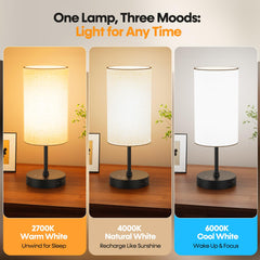 Three color temperatures on the NIORSUN lamp for focus, general use, and wind-down