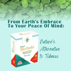 Nirbelo brand logo on pack reinforces a trusted alternative to traditional cigarettes.
