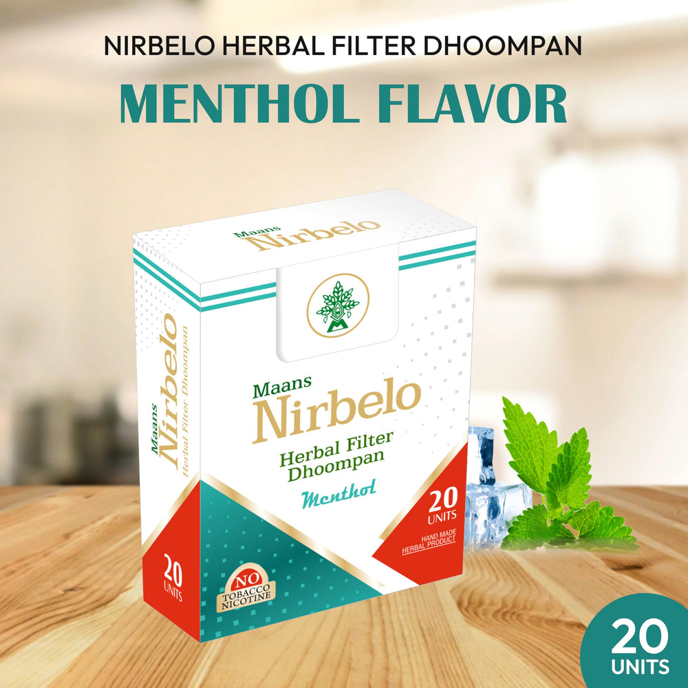 Nirbelo Herbal cigarettes twist visual shows handpicked herbs for a flavorful, smoke-free experience.
