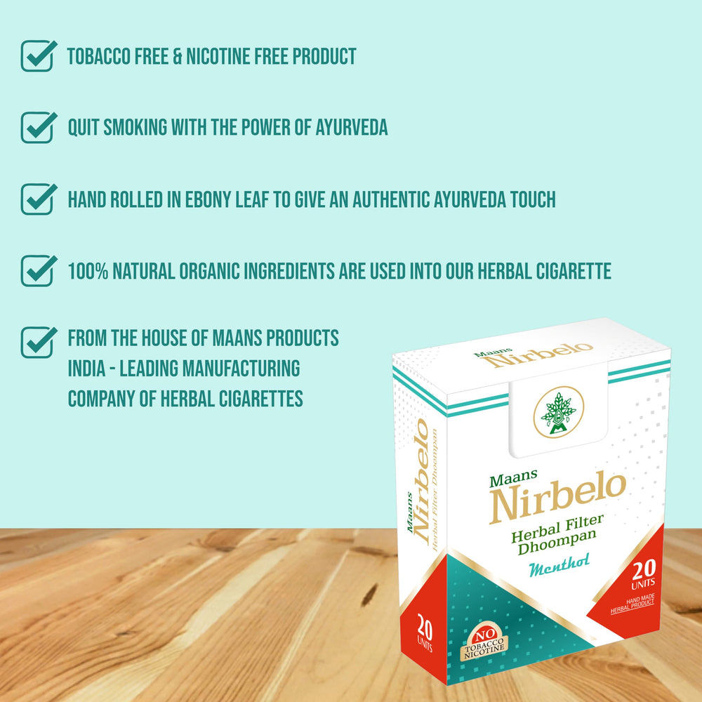 Nirbelo product usage ritual image suggests a mindful pause during cravings.